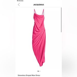 Jacquemus sleeveless draped pink dress - size 36 (US 4)